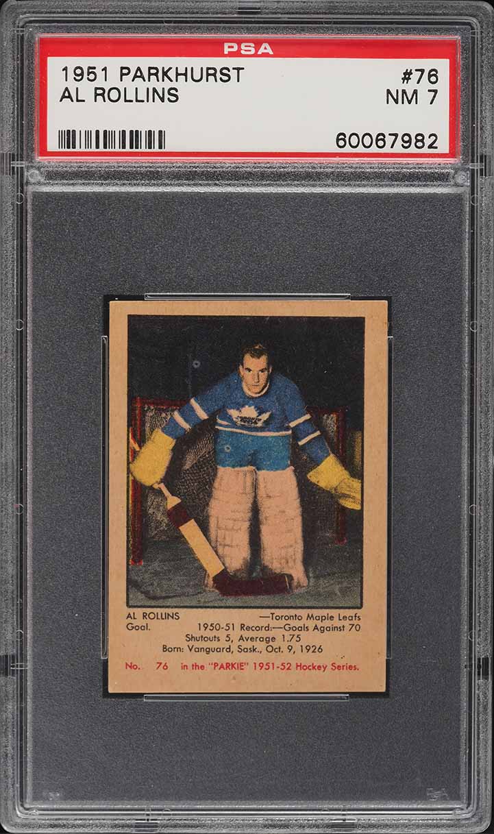 1951 Parkhurst Al Rollins #76 PSA 7 NRMT