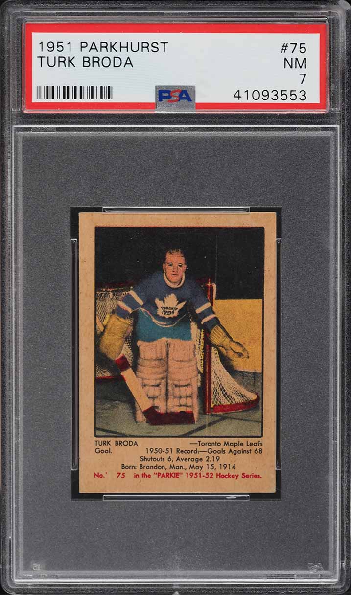 1951 Parkhurst Turk Broda #75 PSA 7 NRMT