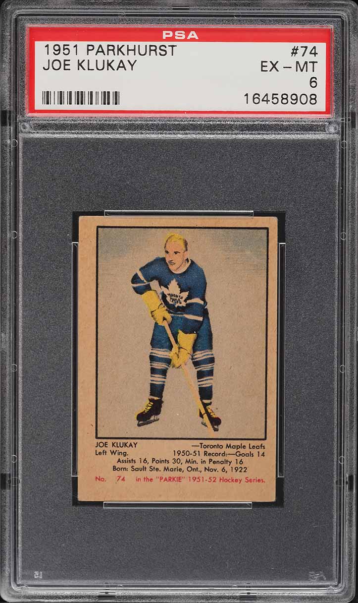 1951 Parkhurst Joe Klukay #74 PSA 6 EXMT