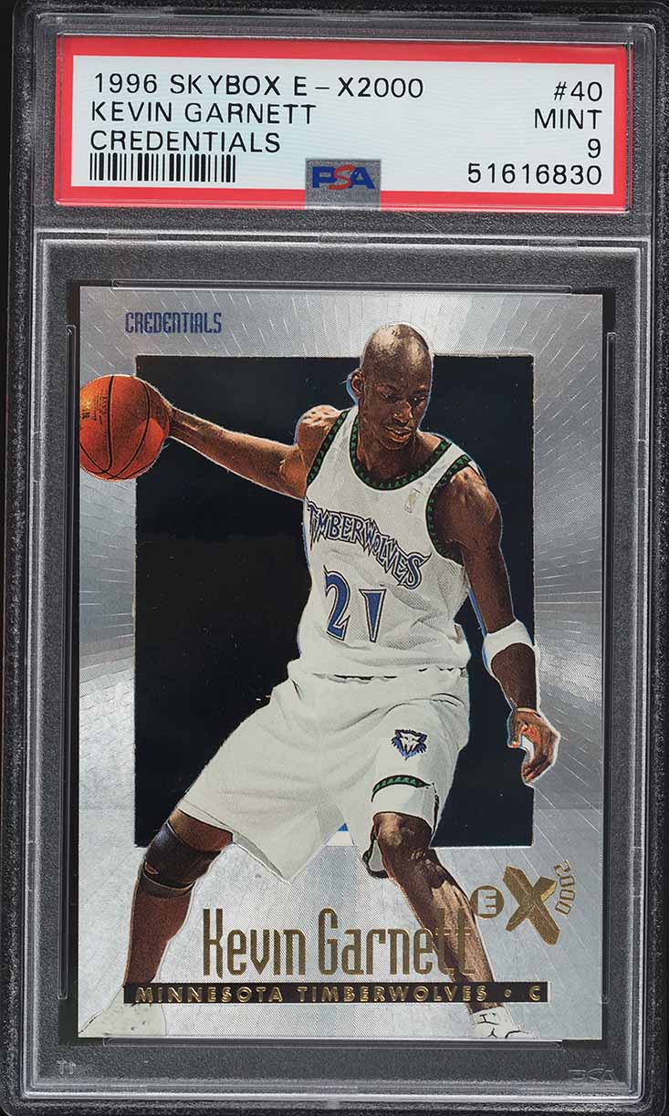 1996 Skybox E-X 2000 Credentials Kevin Garnett /499 #40 PSA 9 MINT