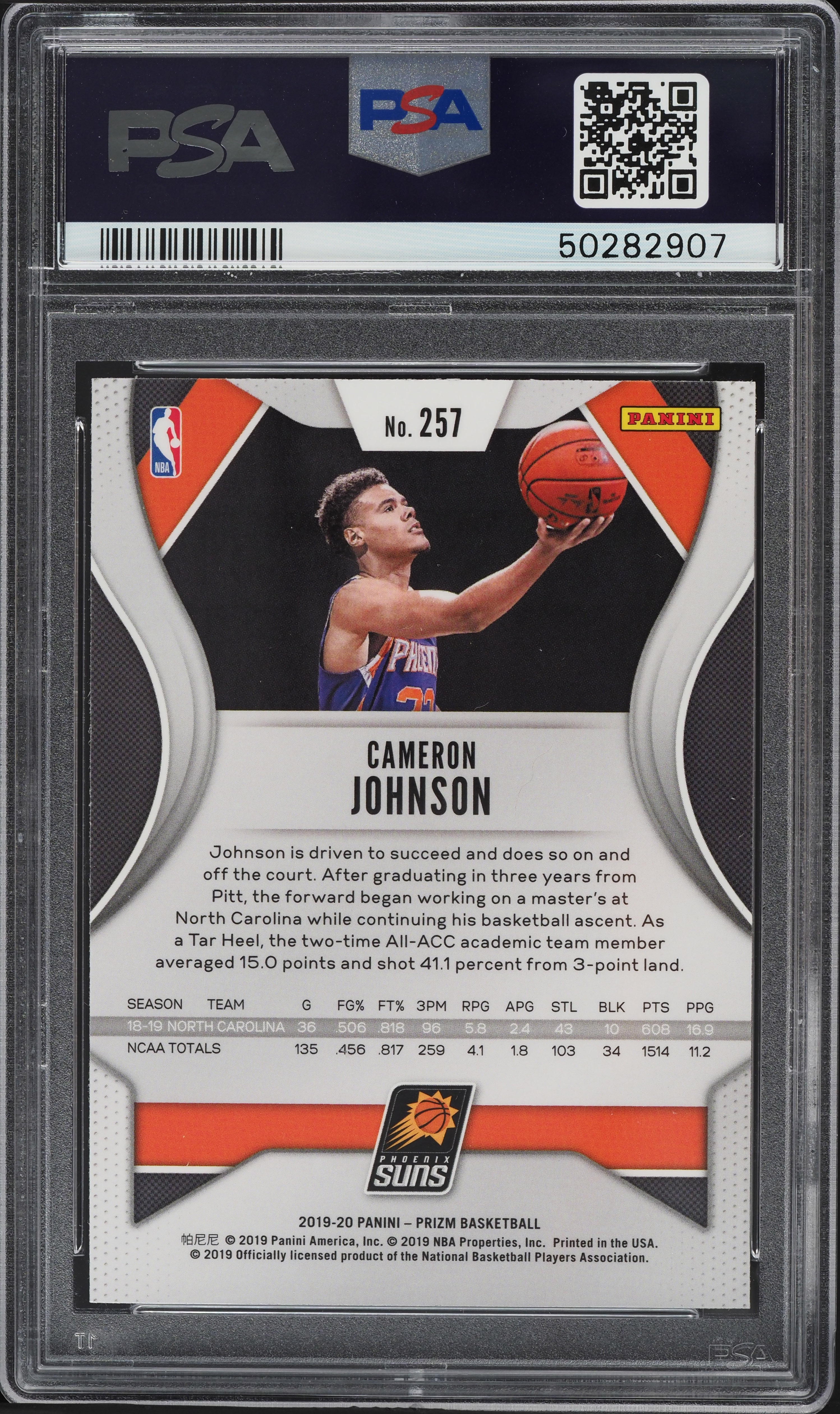 その他 Cameron Johnson rookie auto RC 2019 Panini Prizm Cameron Johnson ROOKIE RC #257 PSA 10 GEM MINT