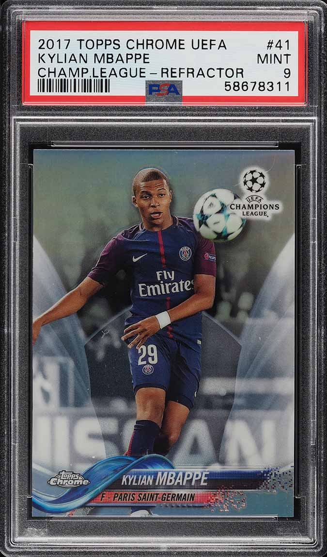 2017 Topps Chrome UEFA Champions League Kylian Mbappe Refractor