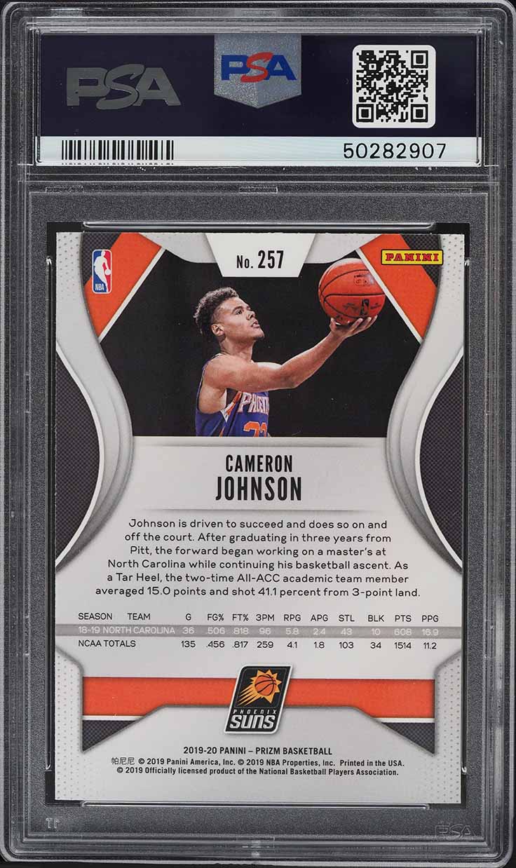 2019 Panini Prizm Cameron Johnson ROOKIE RC #257 PSA 10 GEM MINT