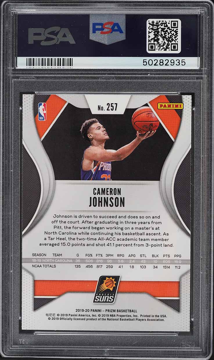 2019 Panini Prizm Cameron Johnson ROOKIE RC #257 PSA 10 GEM MINT