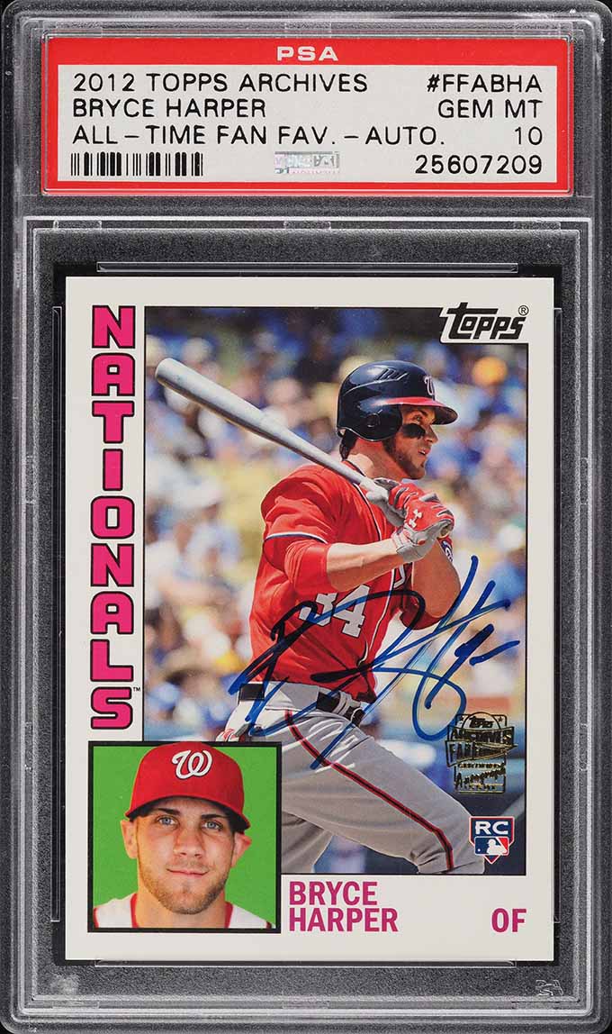 2012 Topps Archives Fan Favorites Bryce Harper ROOKIE RC AUTO PSA