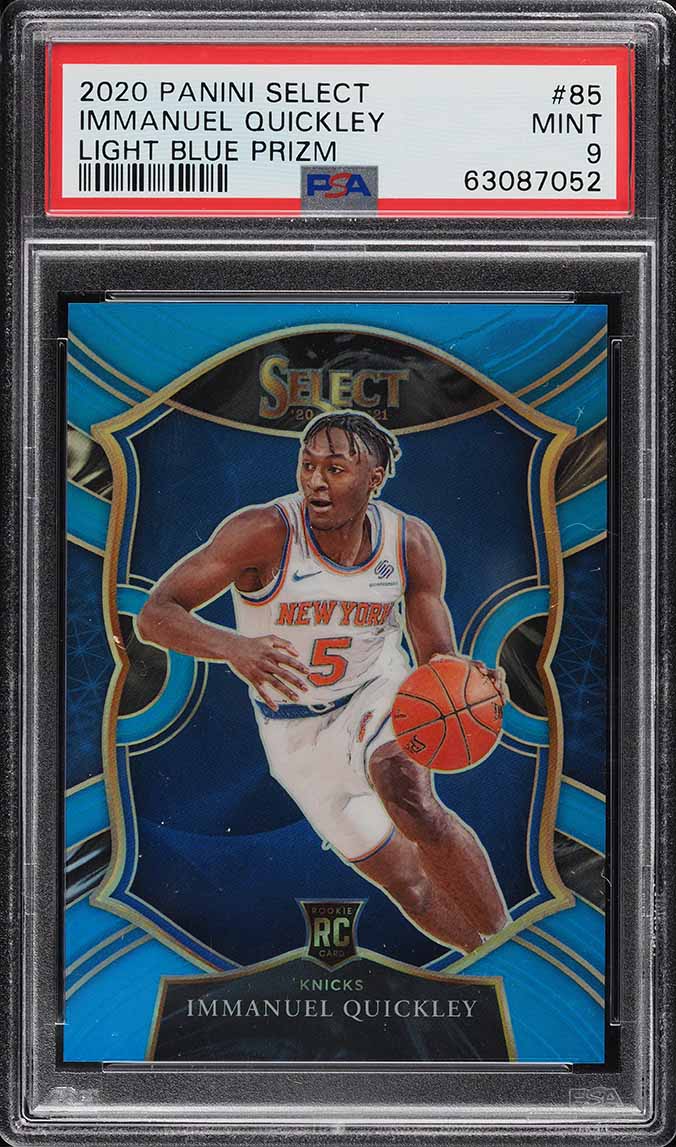 2020 Select Concourse Light Blue Prizm Immanuel Quickley ROOKIE /299 #85 PSA 9