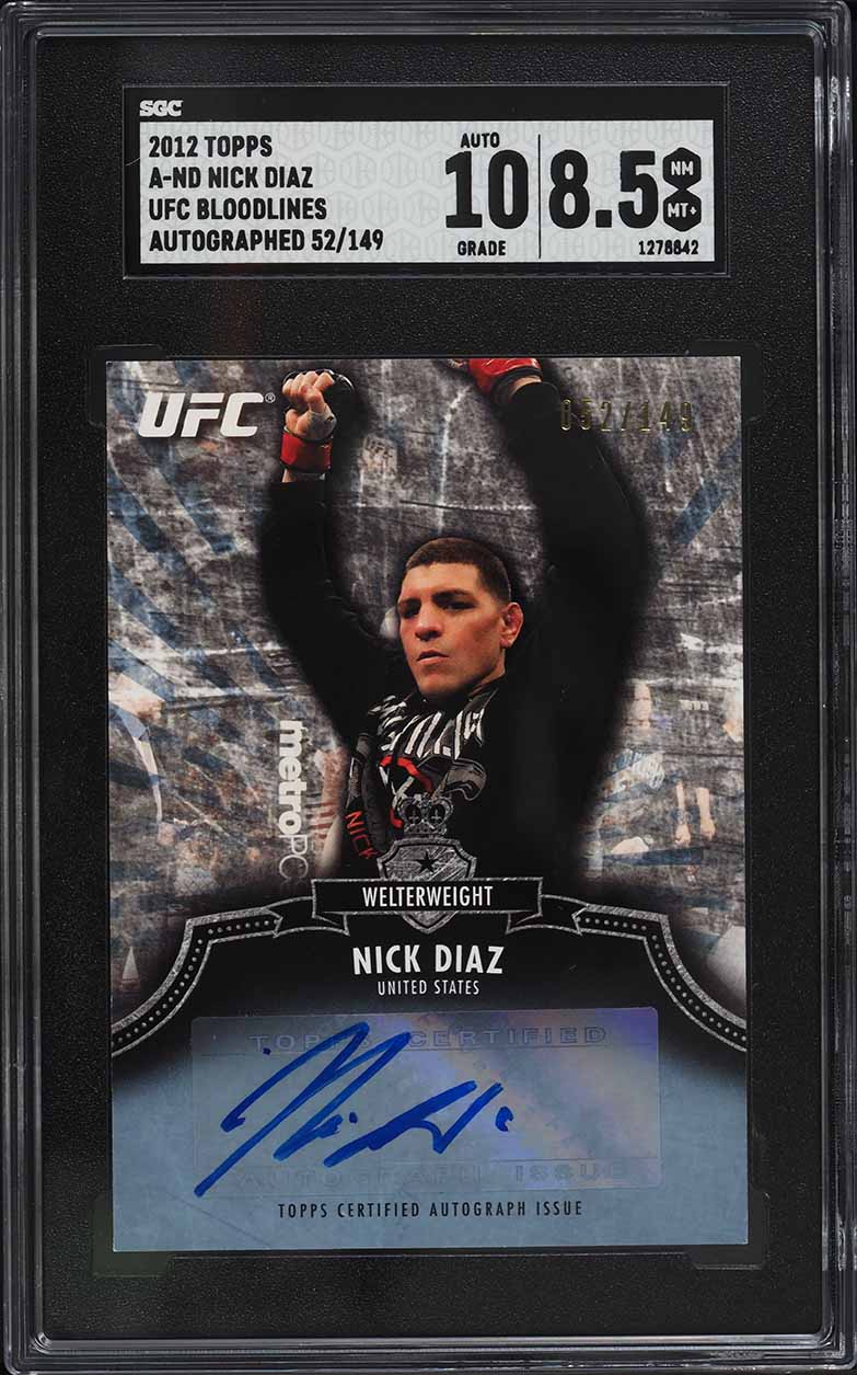 2012 Topps UFC Bloodlines Nick Diaz ROOKIE AUTO /149 #A-ND SGC 8.5