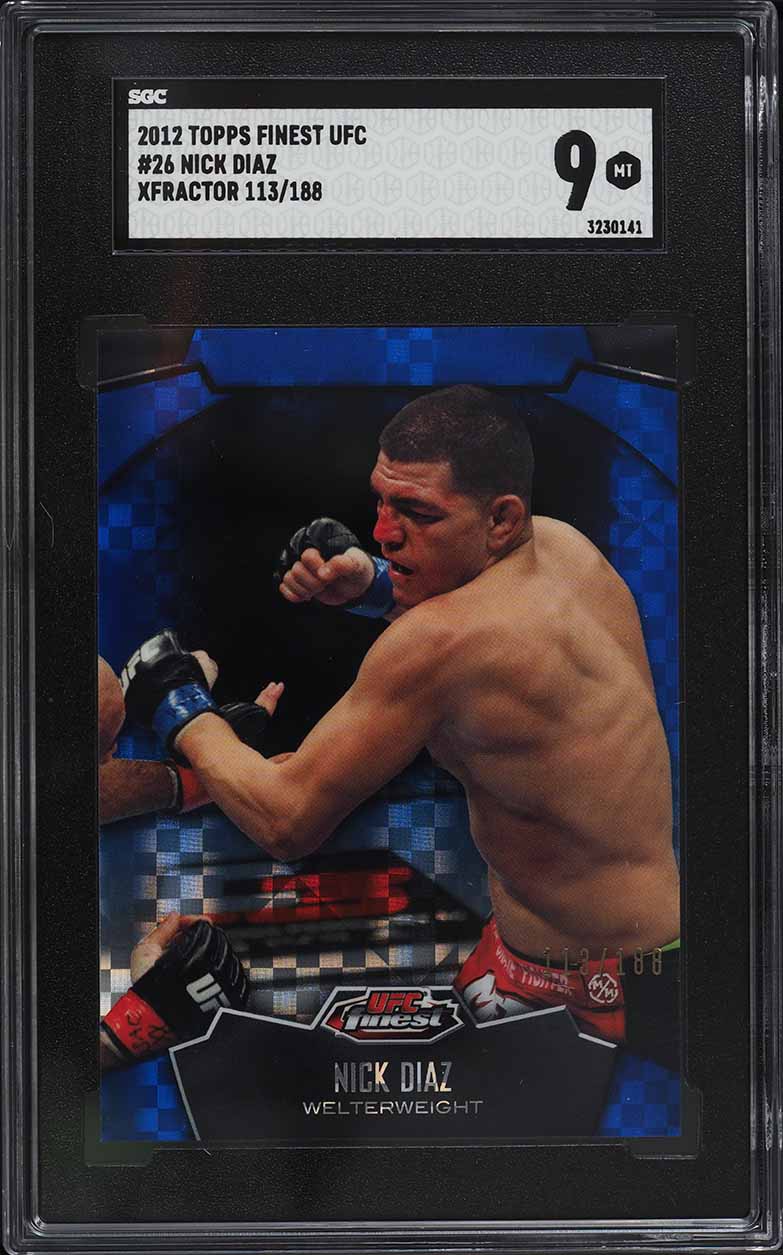2012 Finest UFC Xfractor Nick Diaz ROOKIE /188 #26 SGC 9 MINT