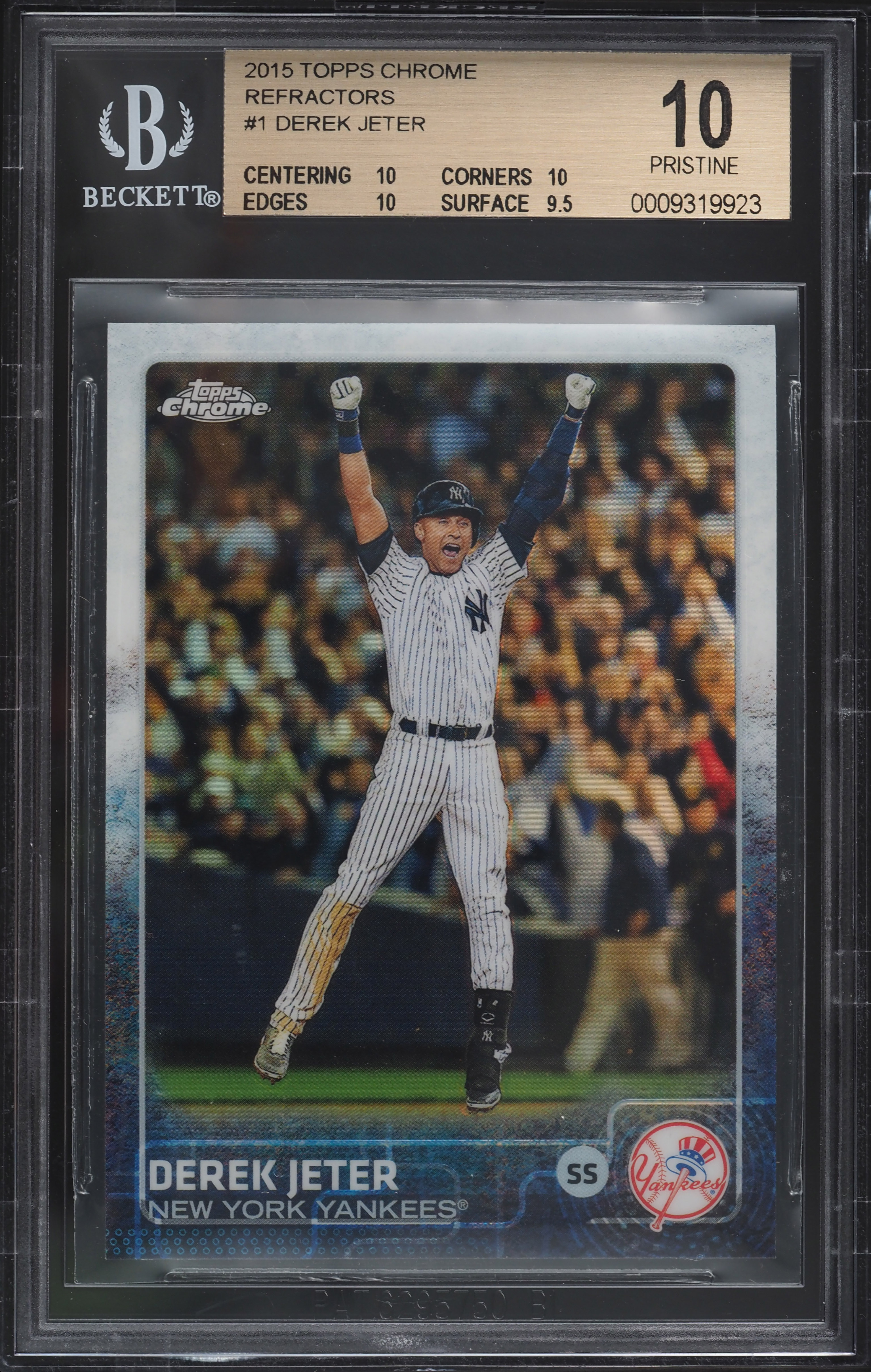 2015 Topps Chrome Refractor Derek Jeter #1 BGS 10 PRISTINE on