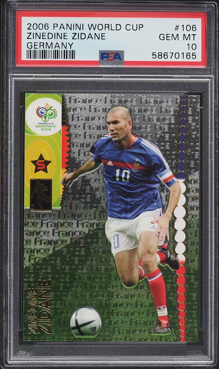 ジミン ヨーロッパ トレカ 2006 Panini World Cup Germany Zinedine Zidane #106 PSA 10 GEM MINT
