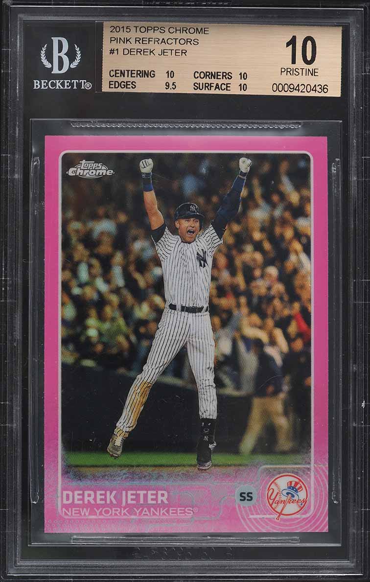 2015 Topps Chrome Pink Refractor Derek Jeter #1 BGS 10 PRISTINE