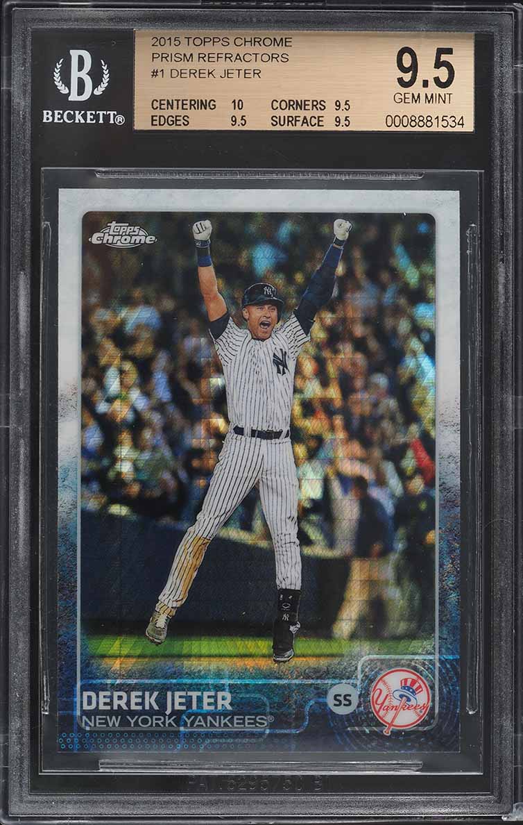 2015 Topps Chrome Prism Refractor Derek Jeter #1 BGS 9.5 GEM MINT