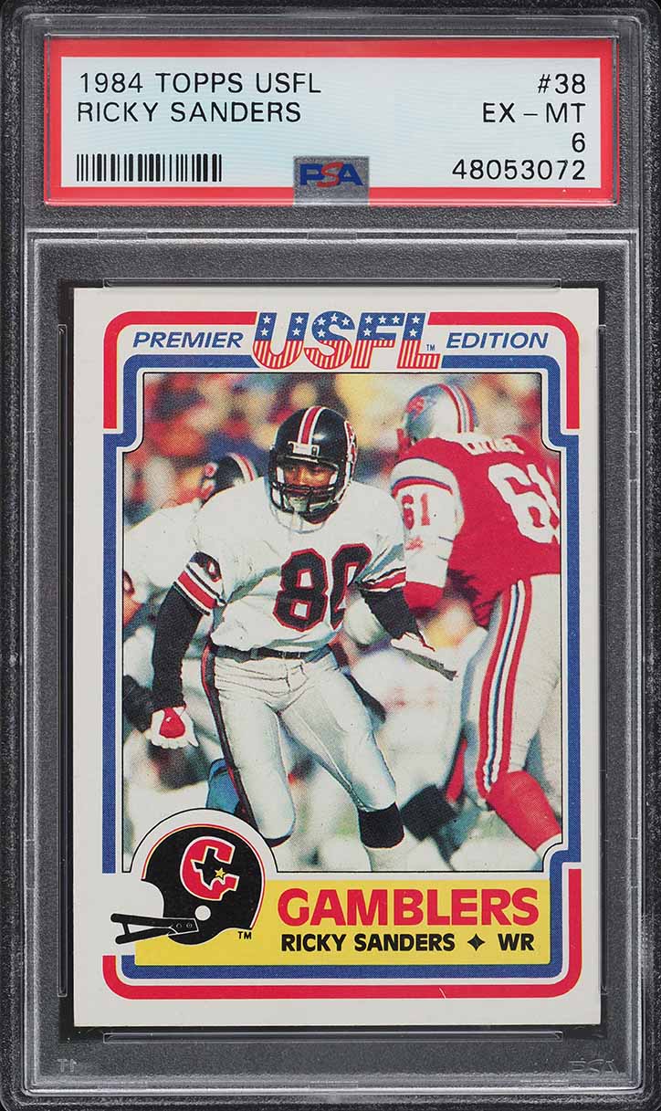 1984 Topps USFL Football Ricky Sanders #38 PSA 6 EXMT