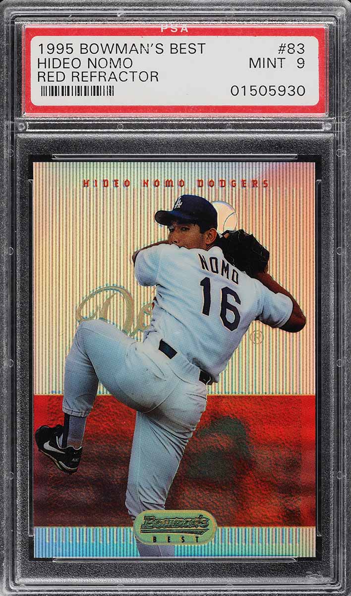 1995 Select Certified Mirror Gold Hideo Nomo ROOKIE /30 #98 PSA 9