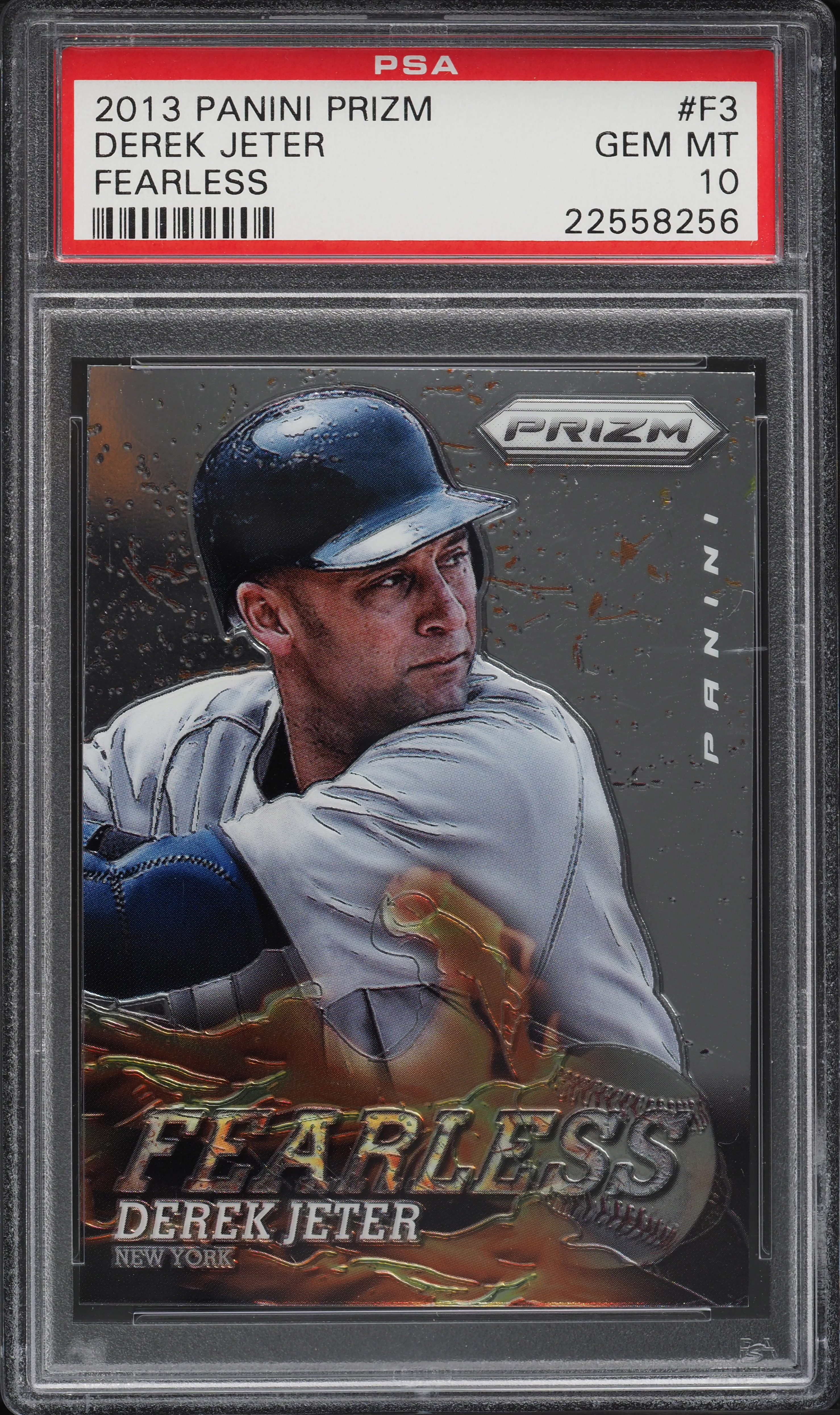 2013 Panini Prizm Fearless Derek Jeter #F3 PSA 10 GEM MINT on 