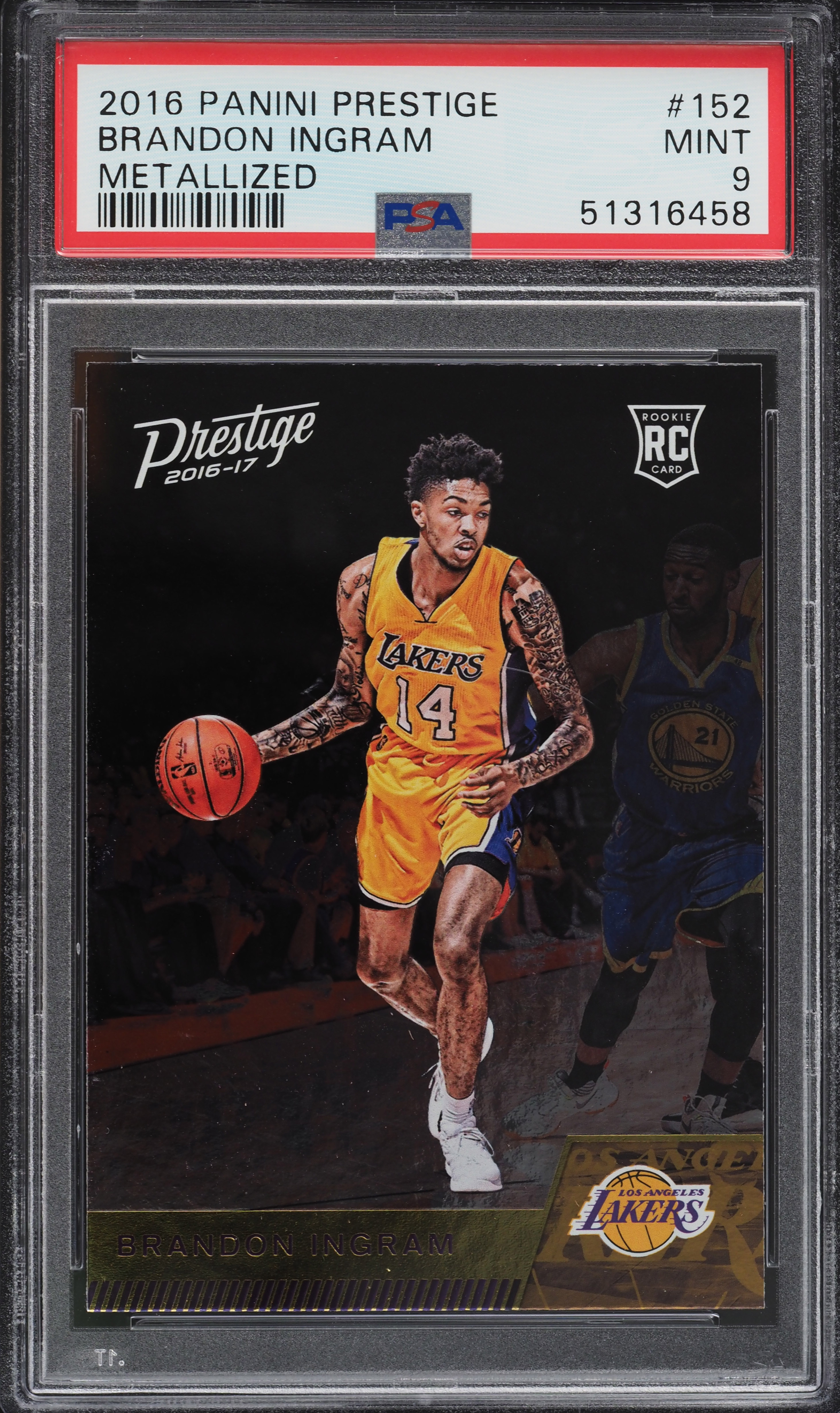 2016 Panini Prestige Metallized Brandon Ingram ROOKIE #152 PSA 9