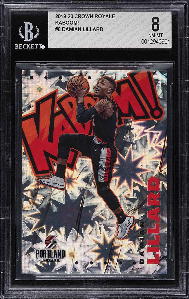 2019 Panini Crown Royale Kaboom! Damian Lillard #8 BGS 8 NM-MT