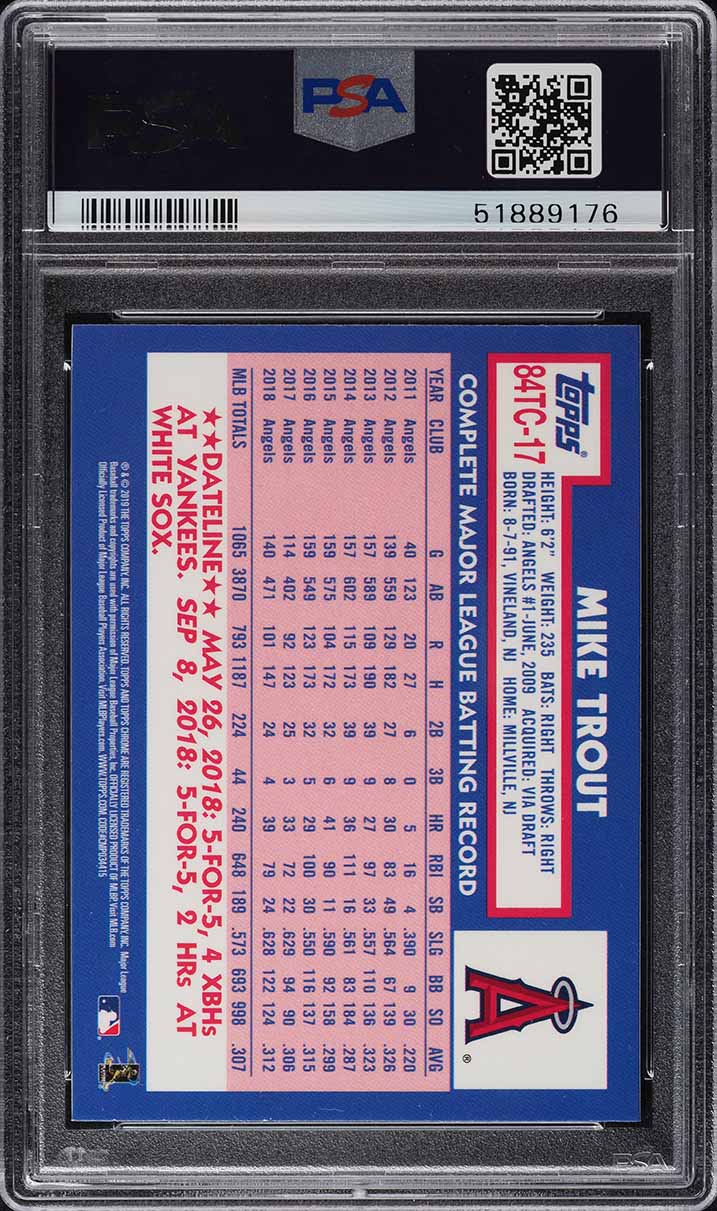 2019 Topps Chrome '84 Mike Trout #84TC-17 PSA 10 GEM MINT