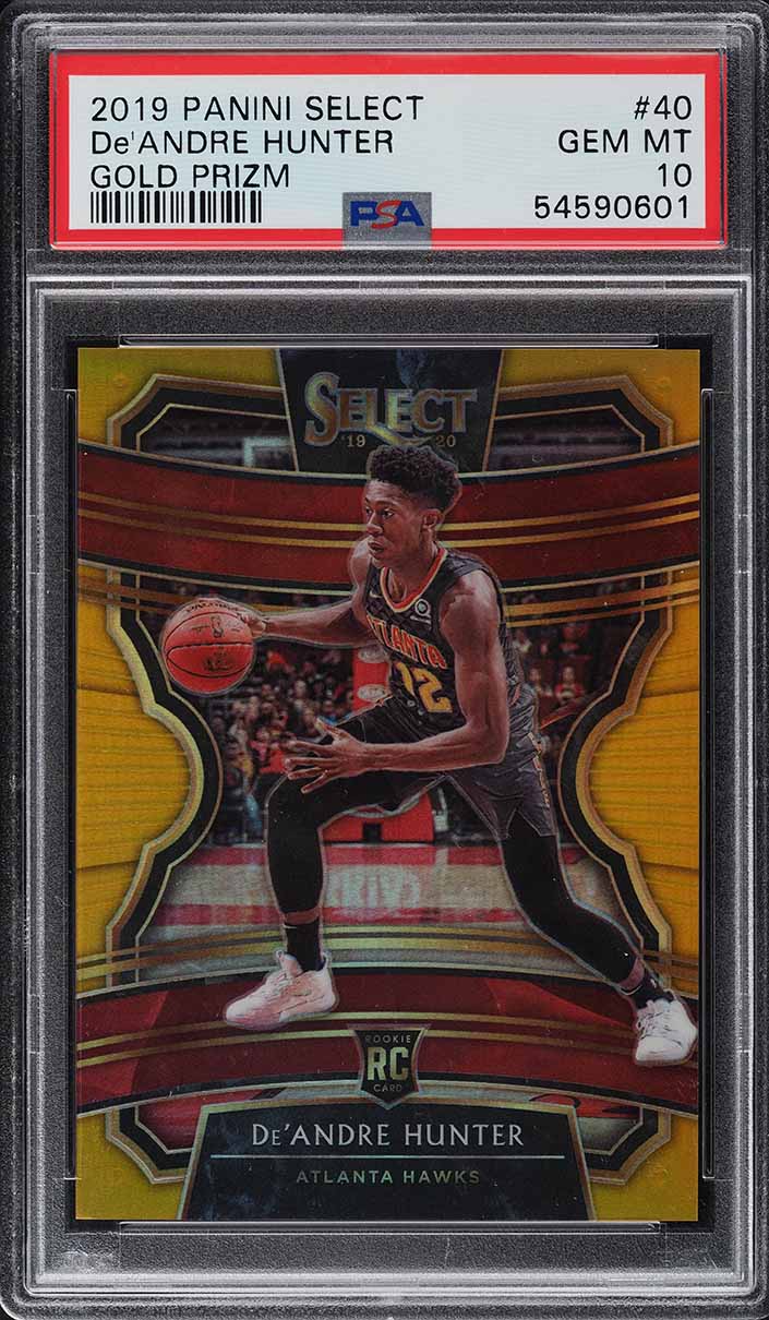 2019 Select Concourse Gold Prizm De'Andre Hunter ROOKIE /10 #40 PSA 10 GEM MINT