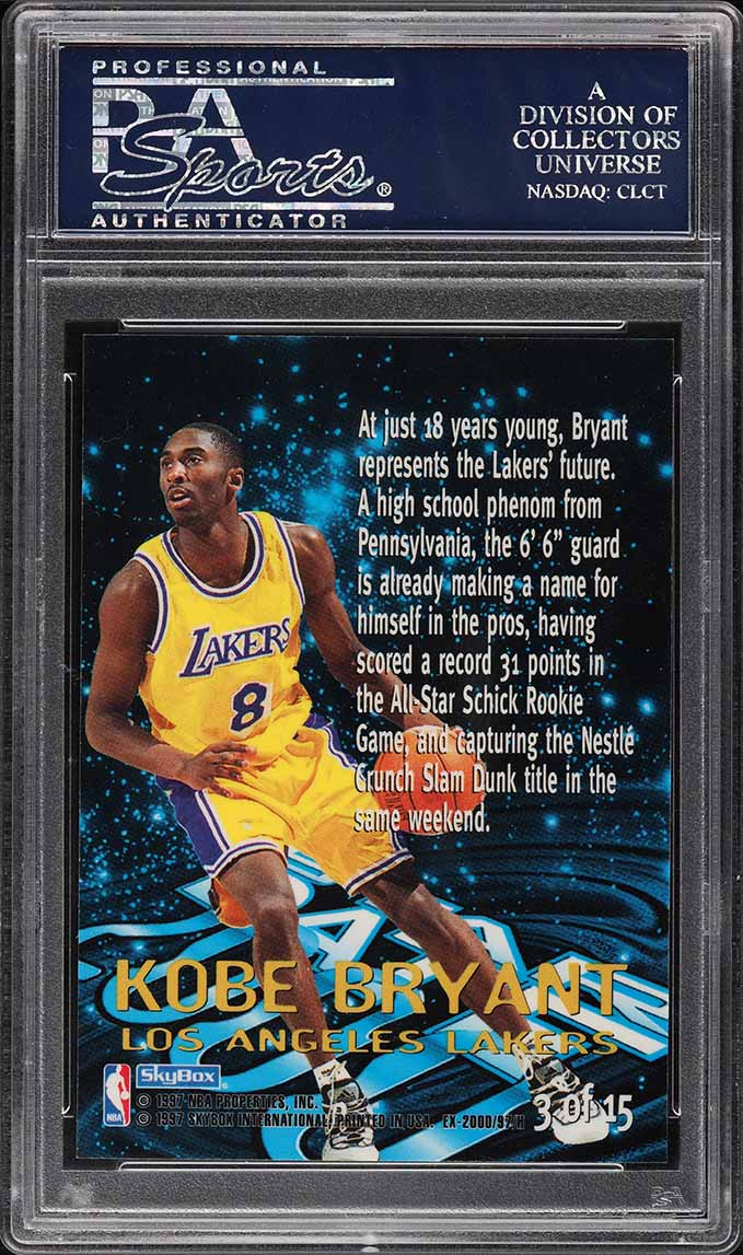 1996 Skybox E-X2000 Star Date 2000 Kobe Bryant ROOKIE #3 PSA 9