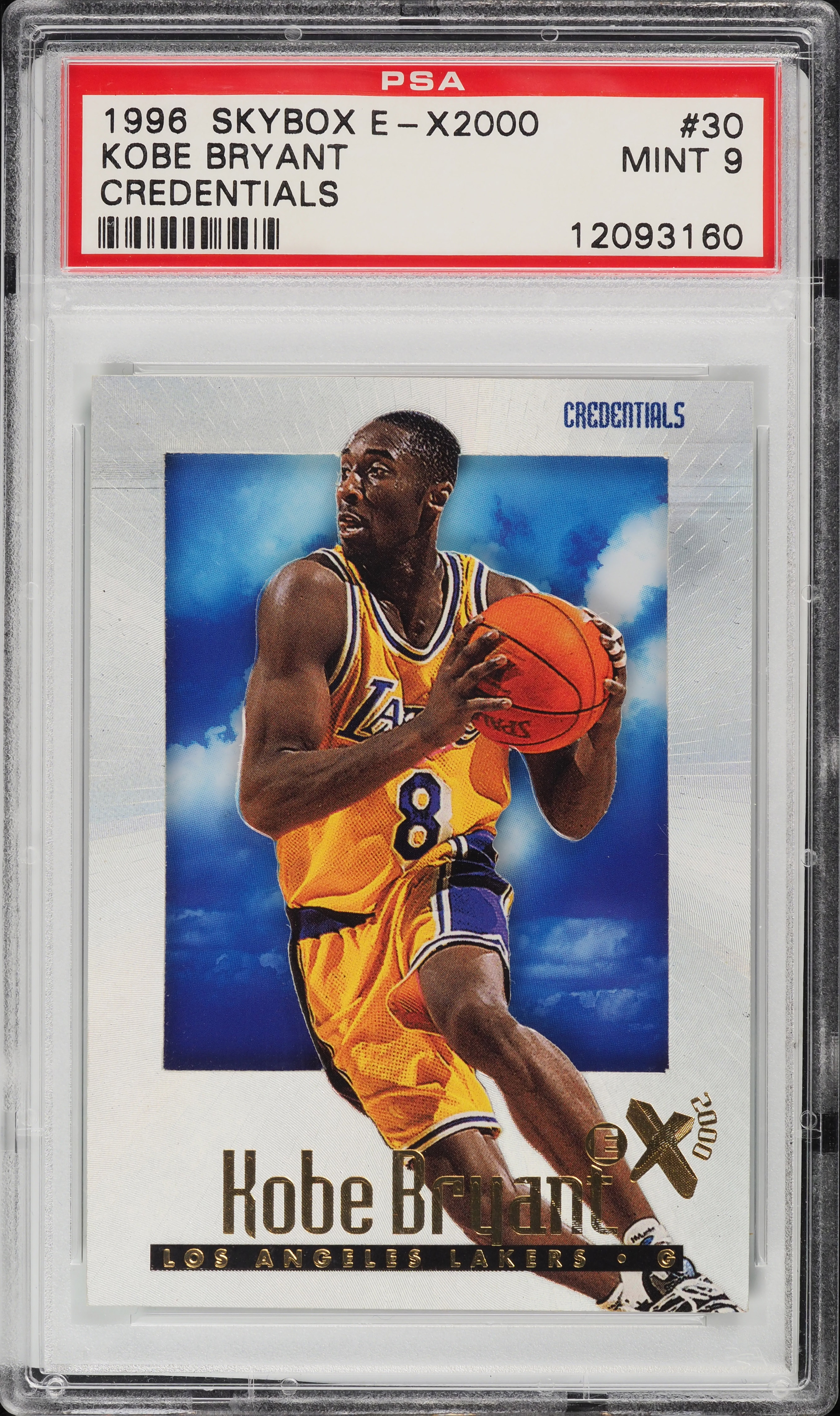 1996 Skybox E-X2000 Credentials Kobe Bryant ROOKIE /499 #30 PSA 9
