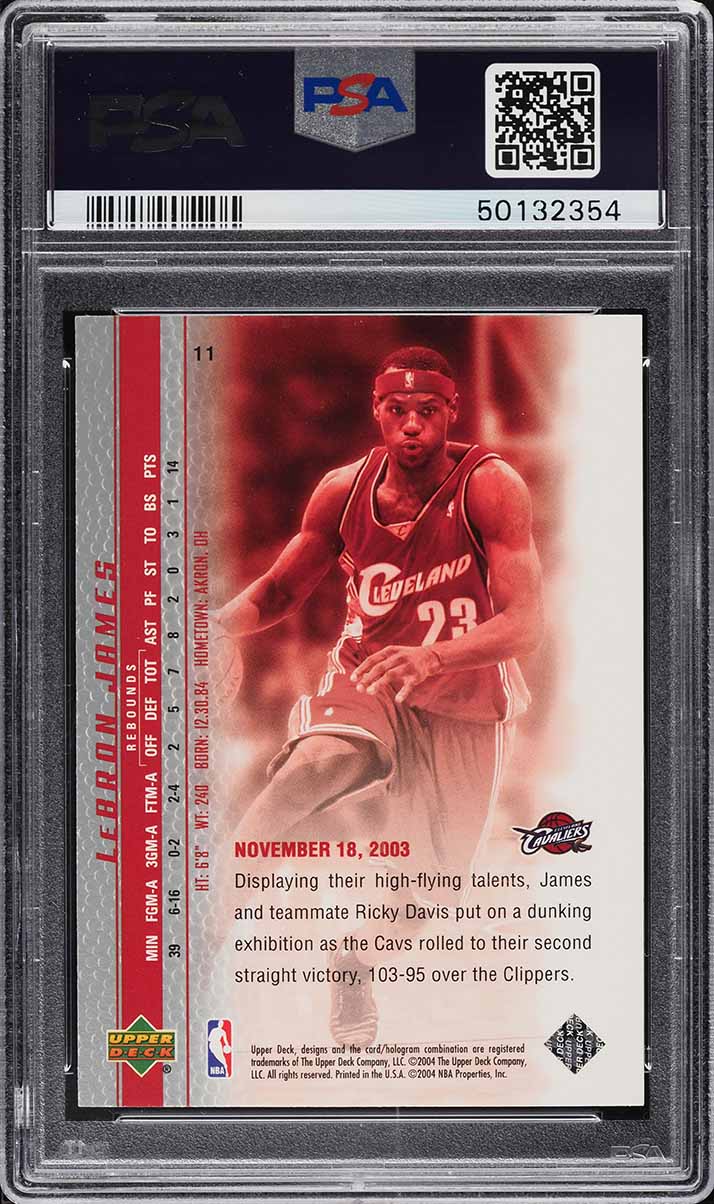 2003 Upper Deck Phenomenal Beginning LeBron James ROOKIE RC #11 PSA 10 GEM MINT