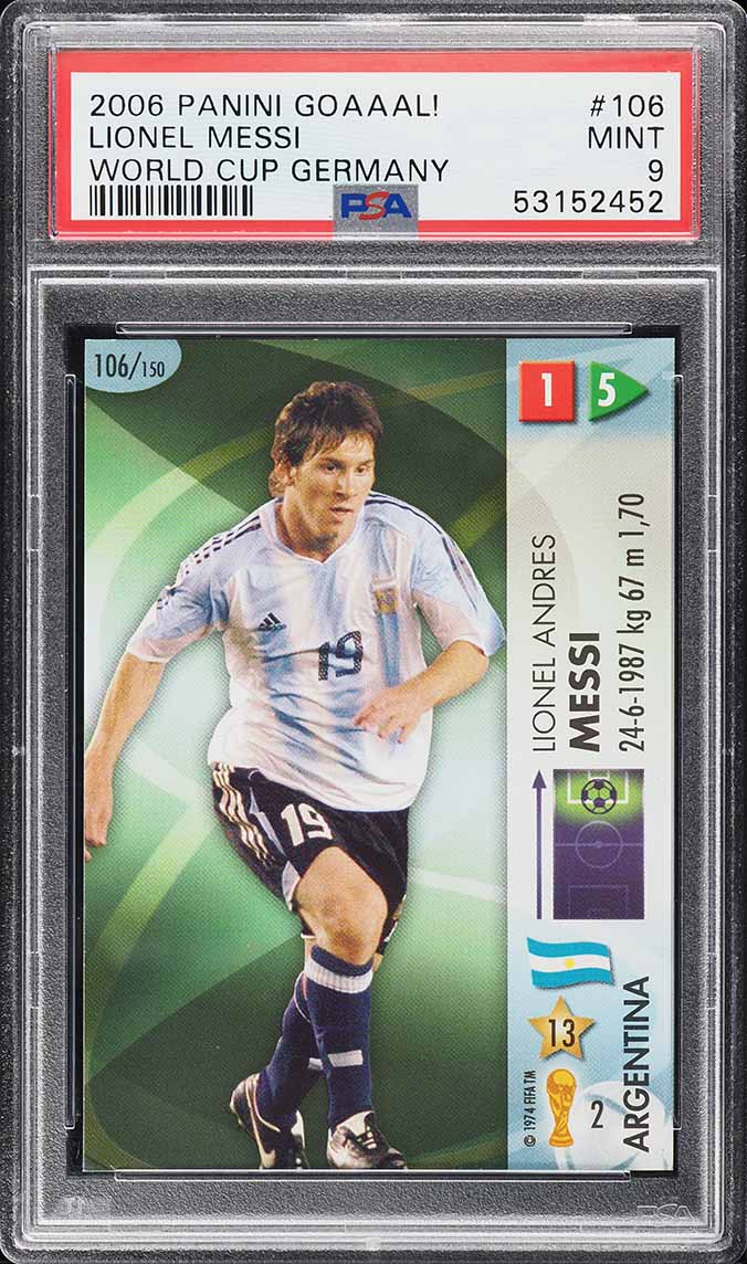 2006 Panini Goaaal! World Cup Germany Lionel Messi #106 PSA 9 MINT