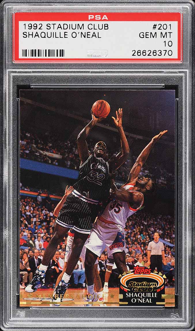 1992 Stadium Club Member's Choice Shaquille O'Neal ROOKIE #201 PSA 10 GEM MINT