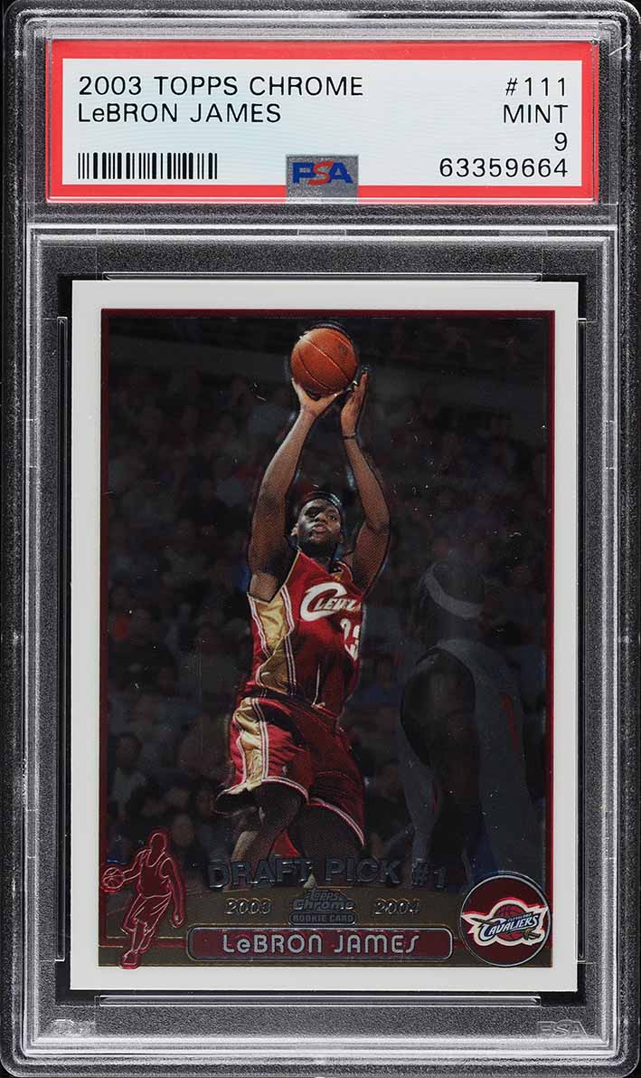 NBA カード Lebron James Topps Chrome PSA9 2003 Topps Chrome LeBron James ROOKIE #111 PSA 9 MINT on Fanatics
