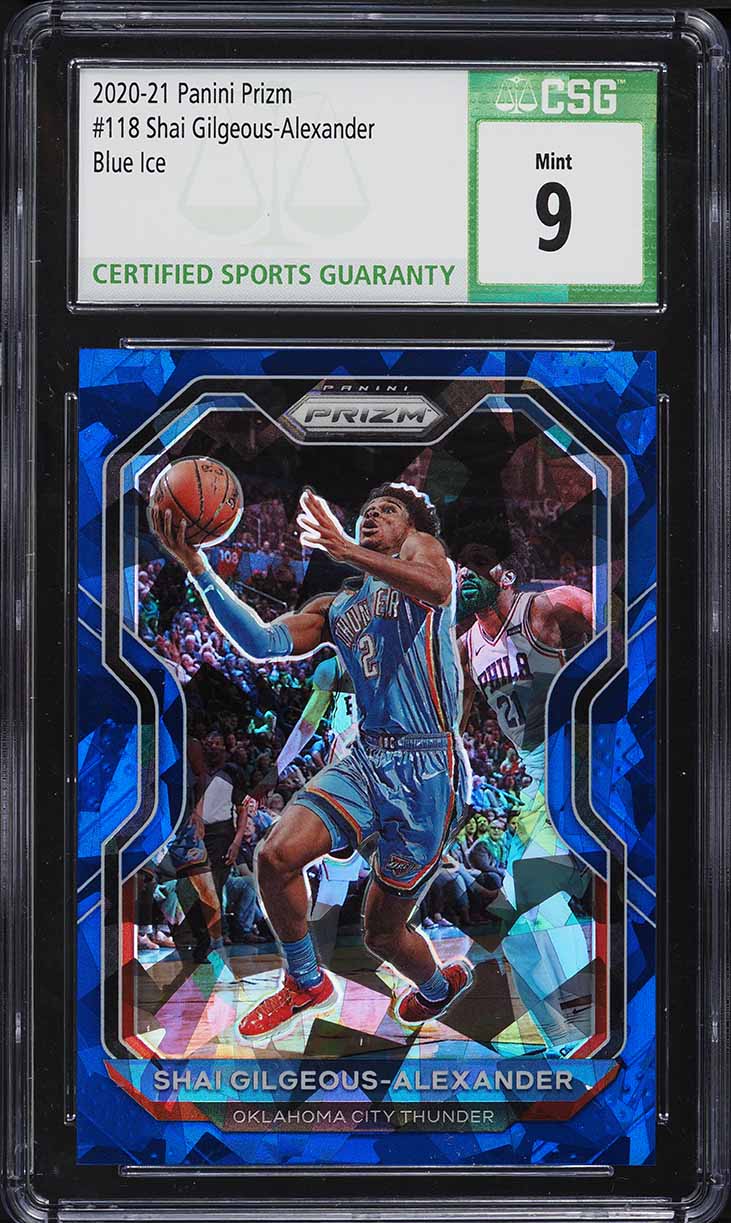 2020 Panini Prizm Blue Ice Prizms Shai Gilgeous-Alexander /125 #118 CSG 9 MINT