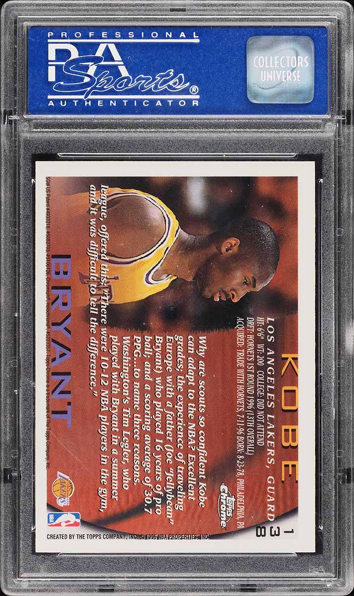 1996 Topps Chrome Kobe Bryant ROOKIE #138 PSA 10 GEM MINT