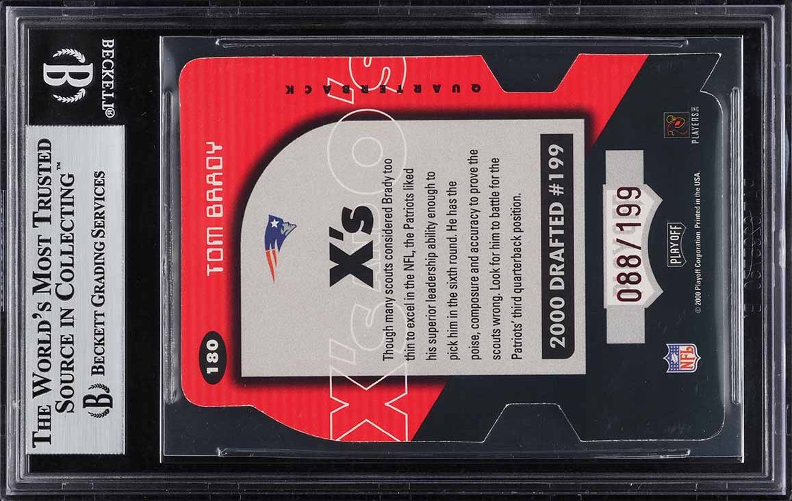 2000 Playoff Momentum X's Die-Cut Tom Brady ROOKIE /199 #180 BGS 8.5 NM-MT+
