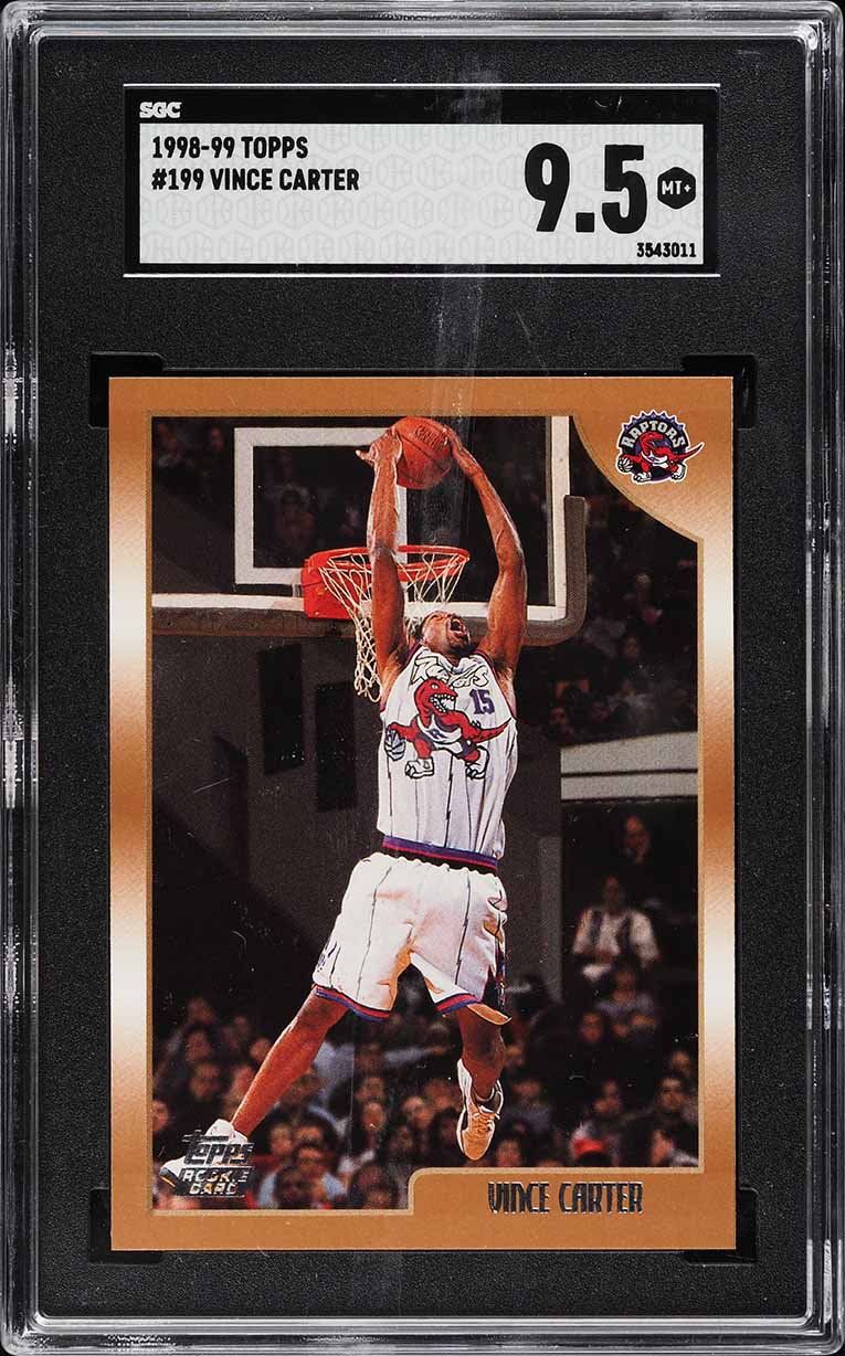 1998 Topps Basketball Vince Carter ROOKIE #199 SGC 9.5 MINT+