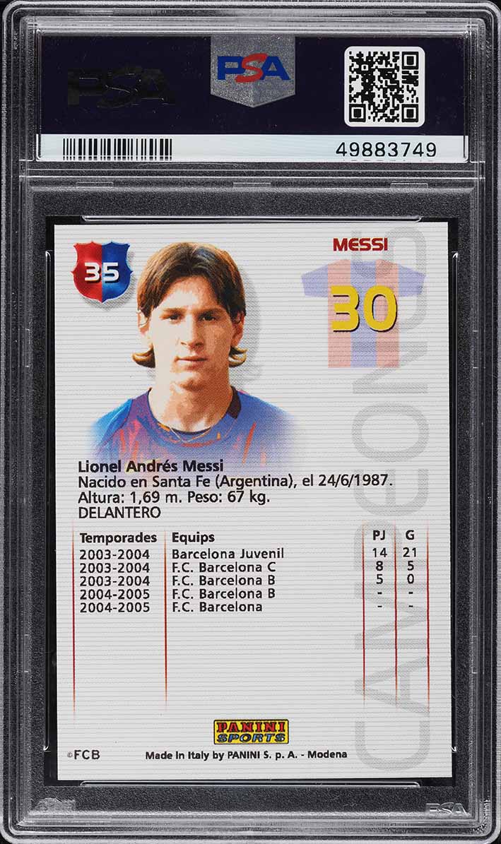 2004 Panini Sports Mega Cracks Barca Campeon Lionel Messi ROOKIE #35 PSA 9 MINT