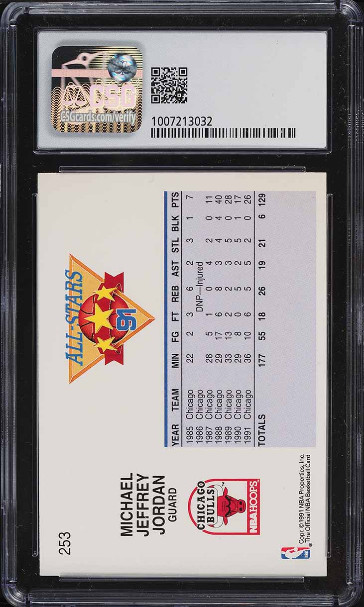 1991 Hoops Michael Jordan ALL-STAR #253 CSG 8.5 NM-MT+