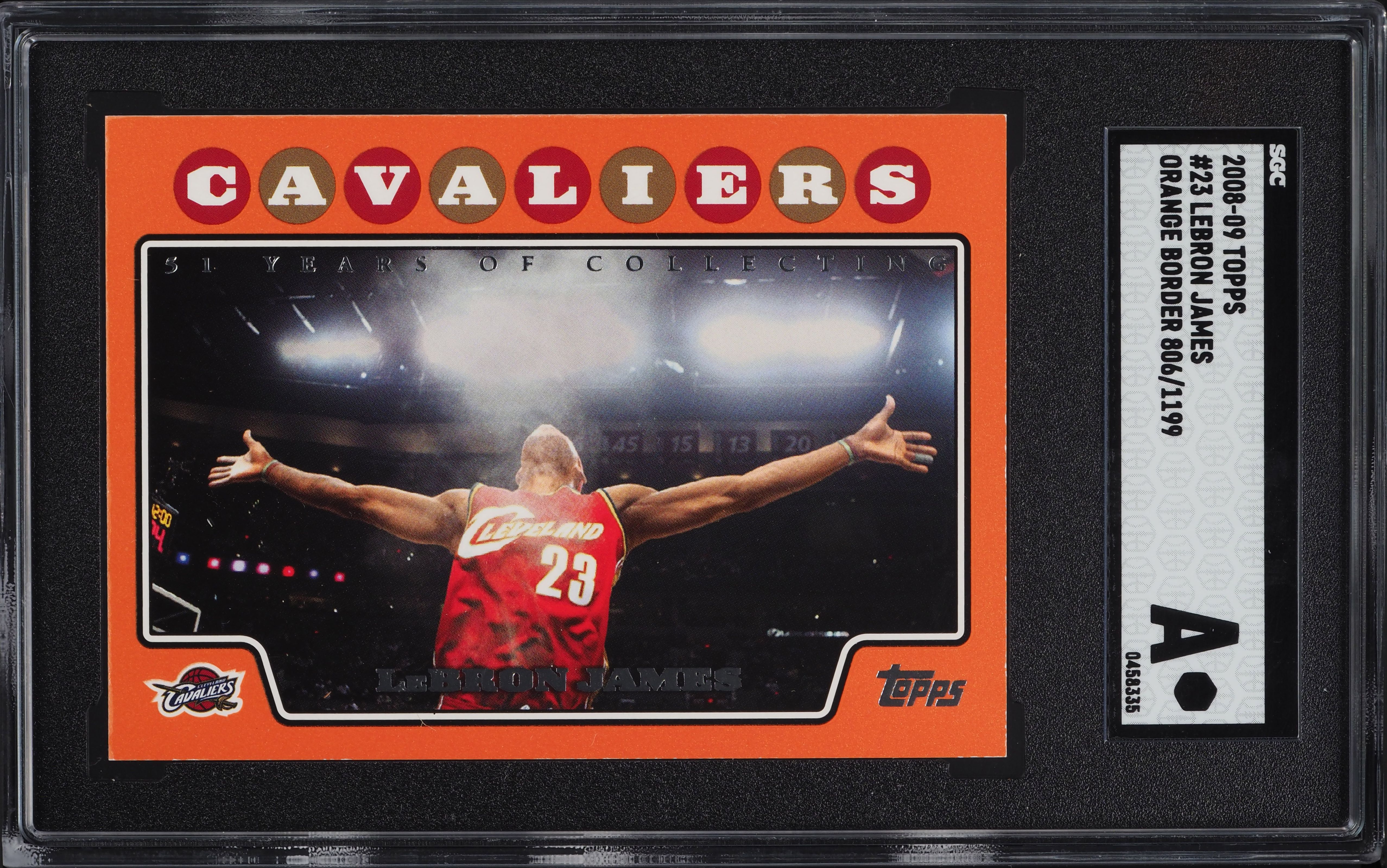2008 Topps Orange LeBron James /1199 #23 SGC AUTH on Fanatics Collect