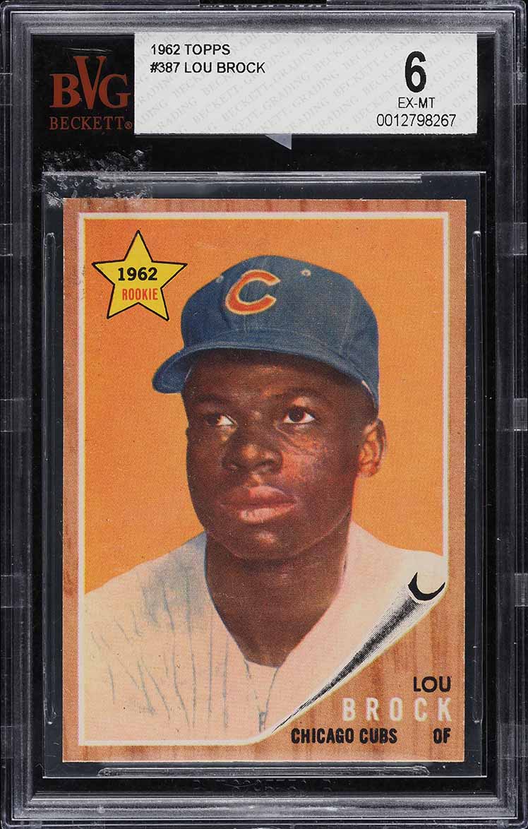 1962 Topps Lou Brock ROOKIE #387 BVG 6 EXMT