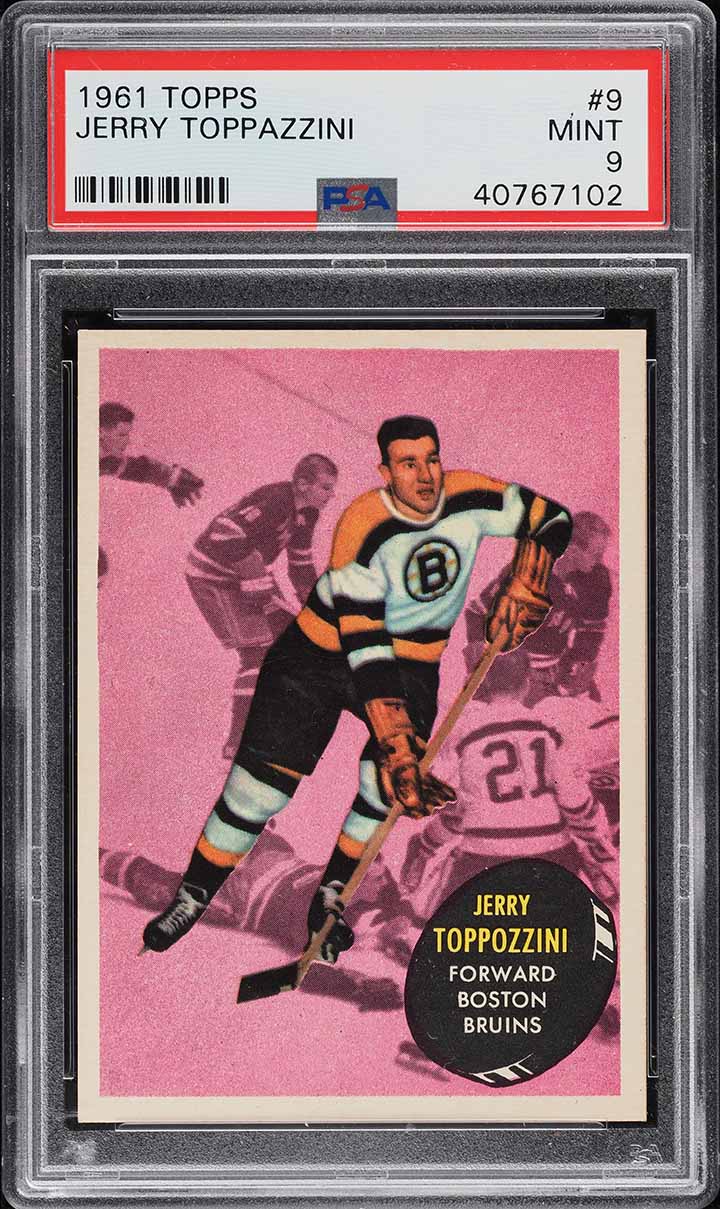 1961 Topps Hockey Jerry Toppazzini #9 PSA 9 MINT