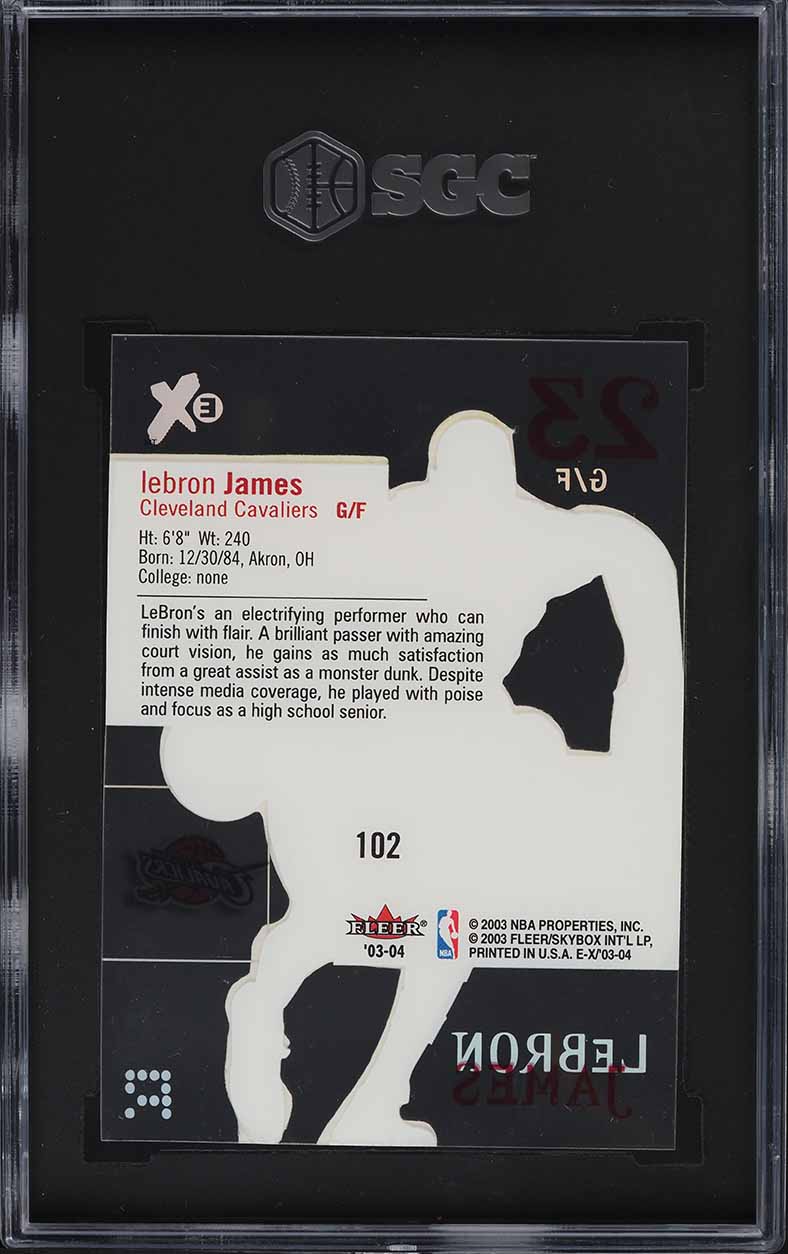 2003 Fleer E-X LeBron James ROOKIE #102 SGC AUTH