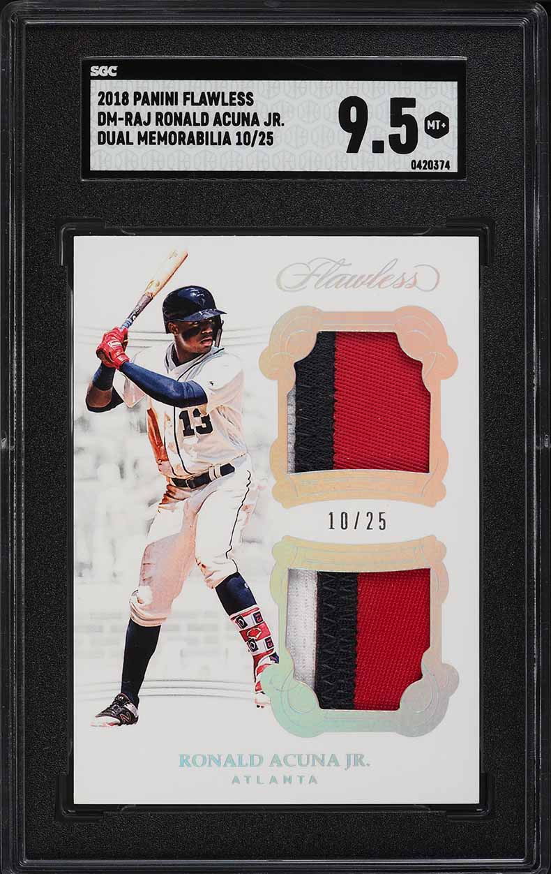 2018 Panini Flawless Ronald Acuna Jr. ROOKIE PATCH /25 #DM-RAJ SGC 9.5 MINT+
