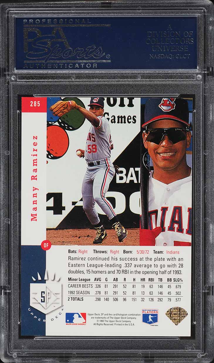 1993 SP Foil Manny Ramirez ROOKIE #285 PSA 10 GEM MINT on Fanatics