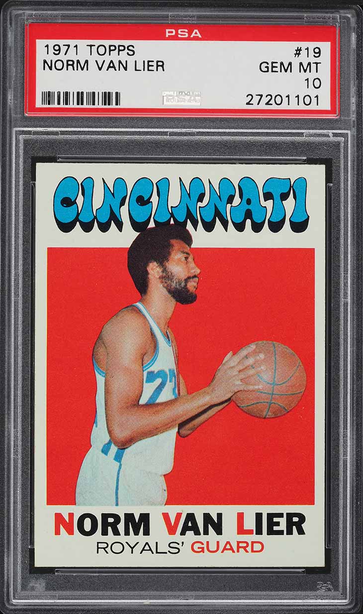 1971 Topps Basketball Norm Van Lier #19 PSA 10 GEM MINT