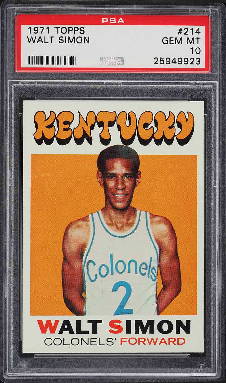 1971 Topps Basketball Walt Simon ROOKIE #214 PSA 10 GEM MINT