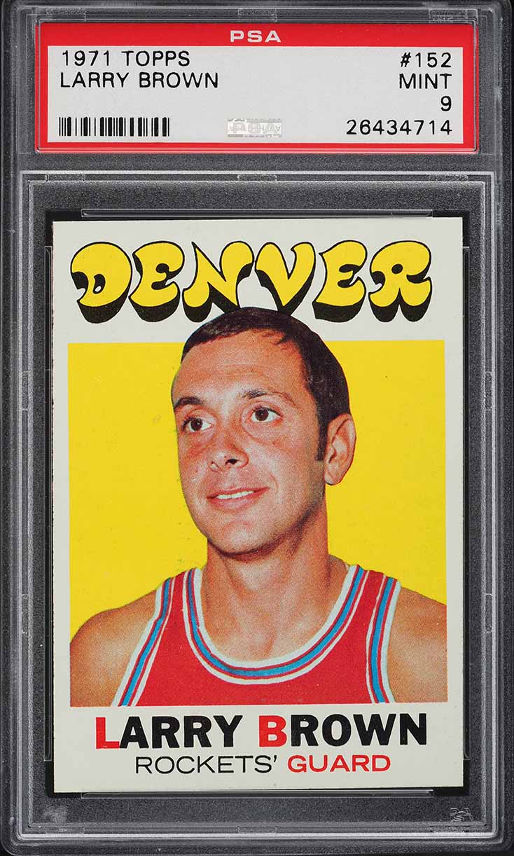 1971 Topps Basketball Larry Brown ROOKIE #152 PSA 9 MINT