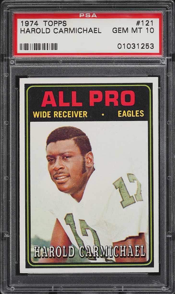 1974 Topps Football Harold Carmichael ROOKIE, ALL-PRO #121 PSA 10 GEM MINT