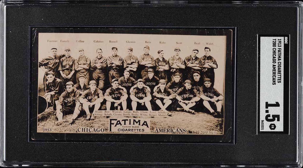 1913 T200 Fatima Chicago Americans w/ Ciccotte SGC 1.5 FR