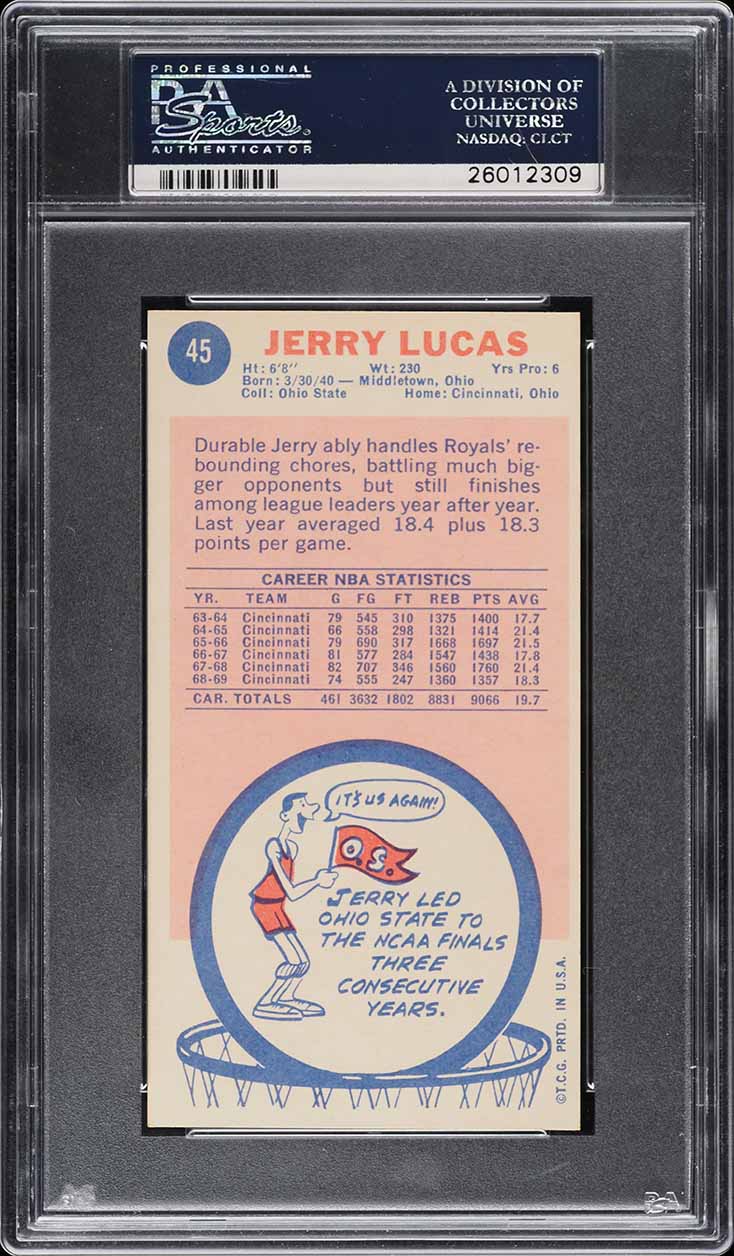 1969 Topps Basketball Jerry Lucas ROOKIE #45 PSA 9 MINT
