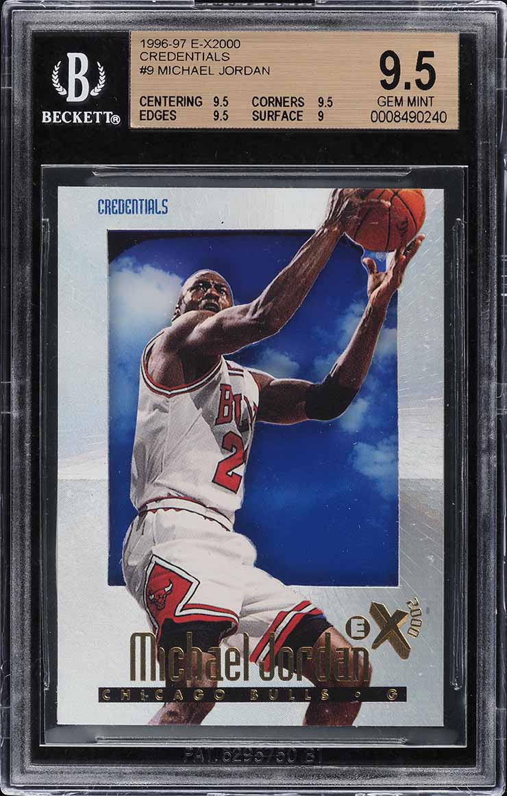 1996 Skybox E-X2000 Credentials Michael Jordan /499 #9 BGS 9.5 GEM MINT
