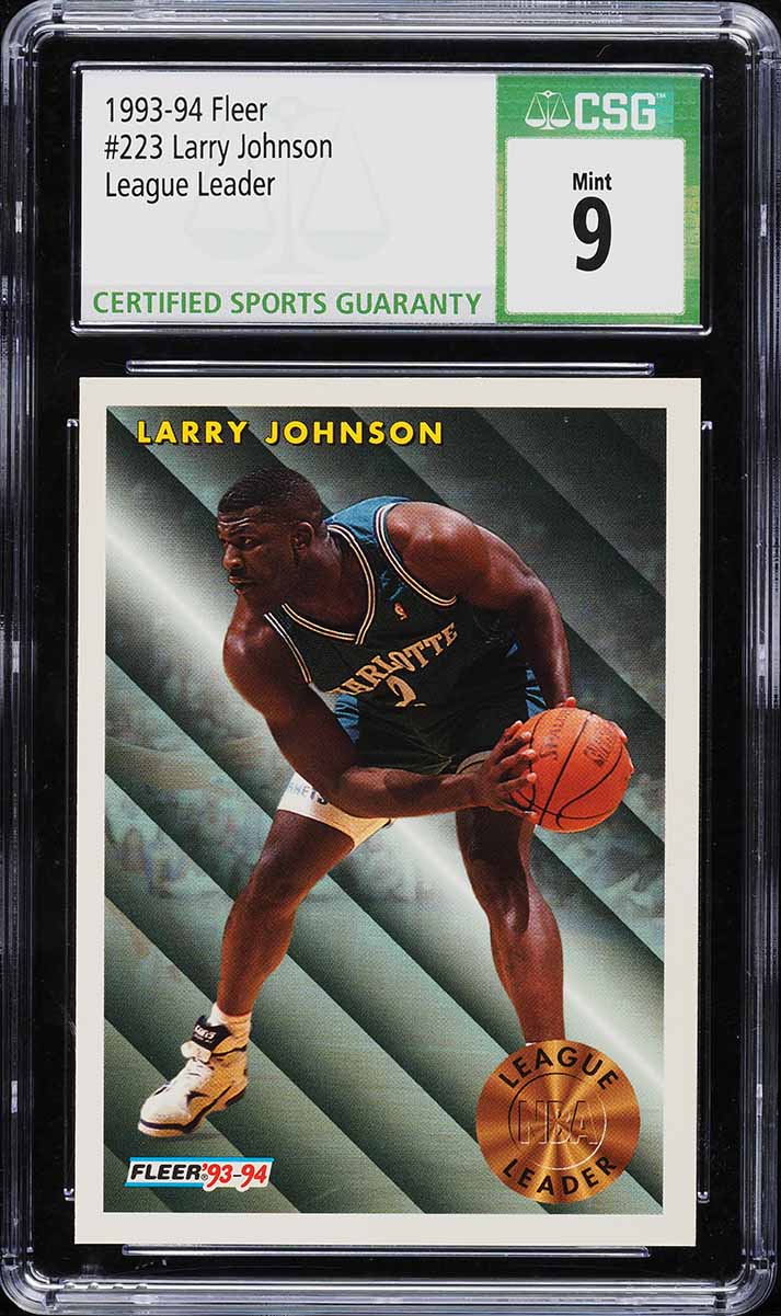 1993 Fleer Basketball Larry Johnson #223 CSG 9 MINT