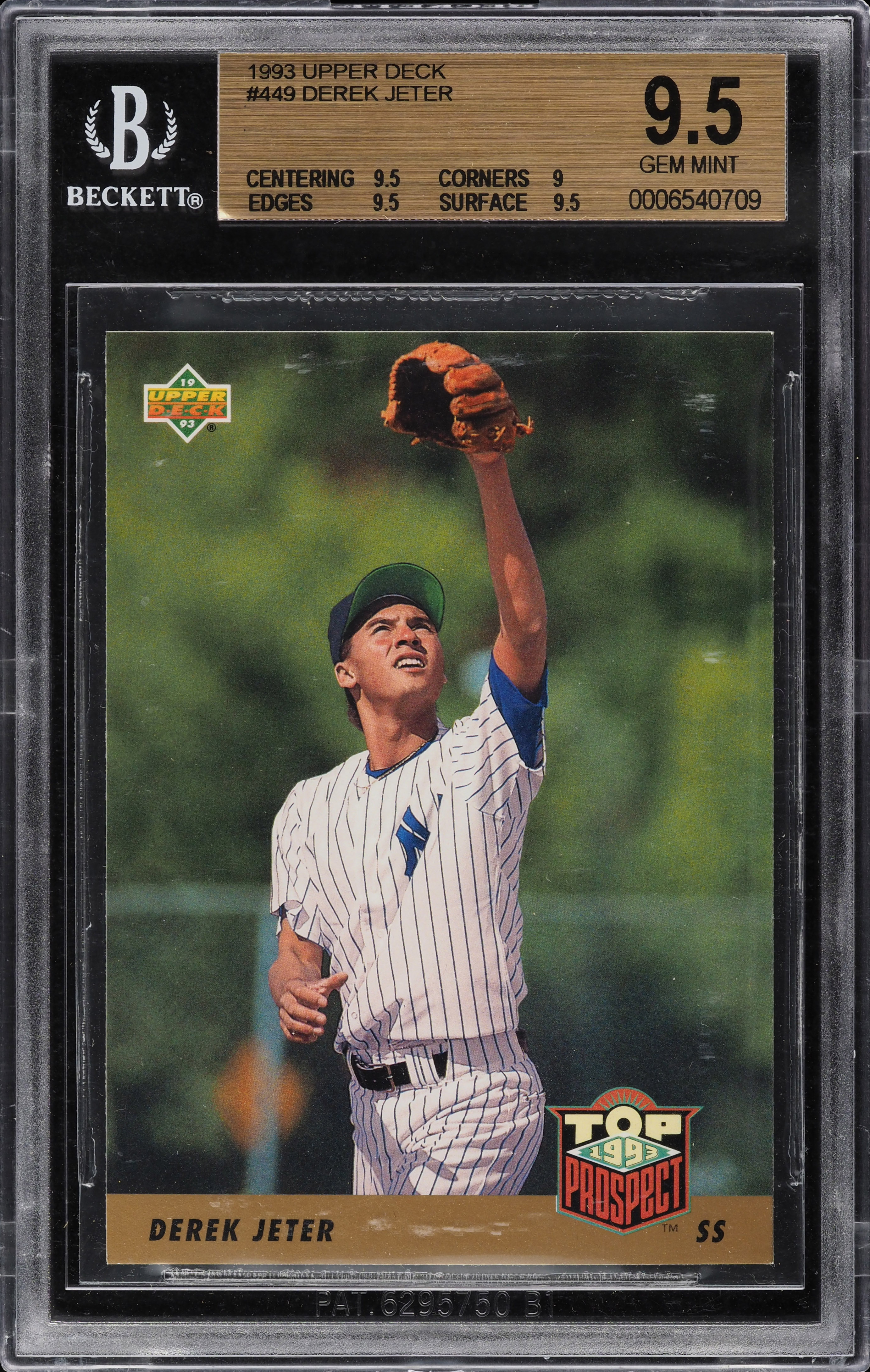 1993 Upper Deck Derek Jeter ROOKIE #449 BGS 9.5 GEM MINT on